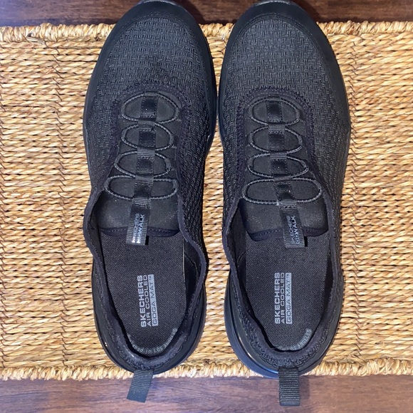 Women's Skechers GOwalk Stretch Fit Basket Wind Slip On Sneaker-Black-Sz 11 - Picture 12 of 15